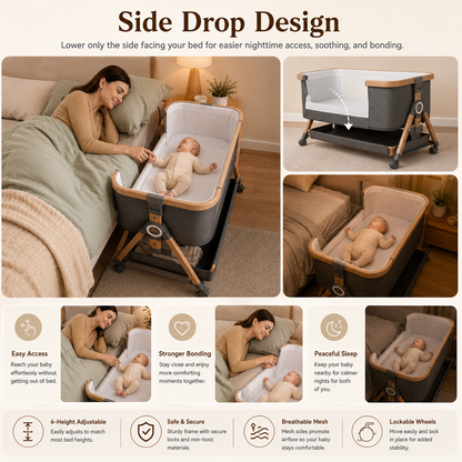 BABYBOND — 3-in-1 Rocking Baby Bedside Bassinet