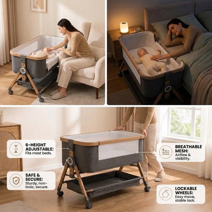 BABYBOND — 3-in-1 Rocking Baby Bedside Bassinet
